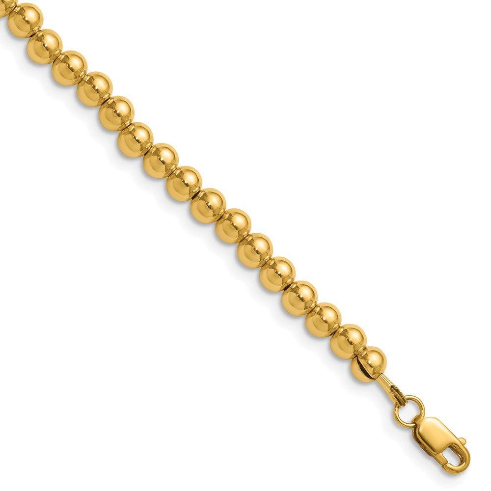 1/20 14K Gold Filled 4mm Hollow Bead Chain Adj. Necklace, 16-18 Inch, Item C10905-18 by The Black Bow Jewelry Co.