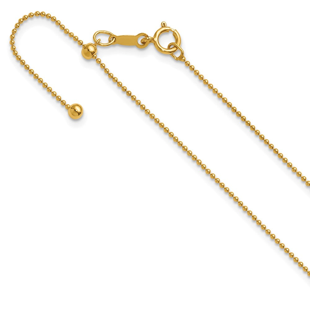 1/20 14K Gold Filled 1mm Hollow Bead Chain Adj. Necklace, 22 Inch, Item C10906-22 by The Black Bow Jewelry Co.