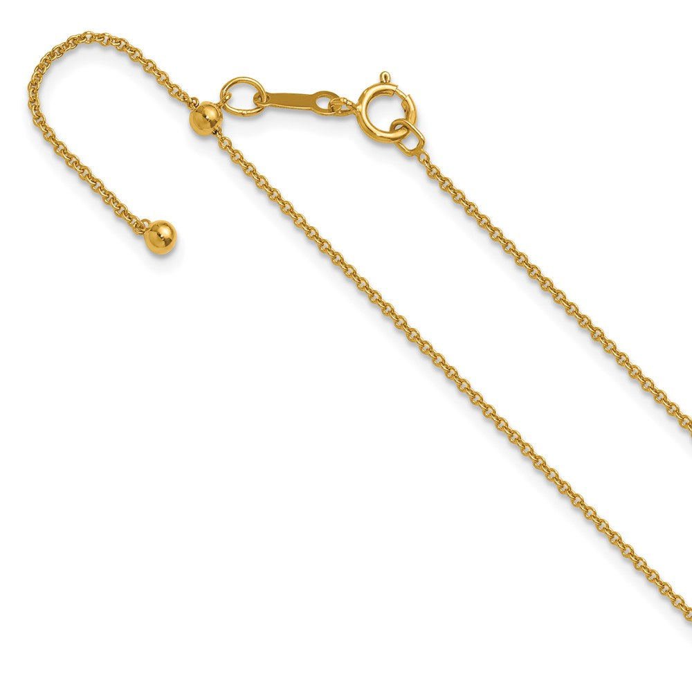 1/20 14K Gold Filled 1.2mm Adj. Hollow Cable Chain Necklace, 22 inch, Item C10907-22 by The Black Bow Jewelry Co.