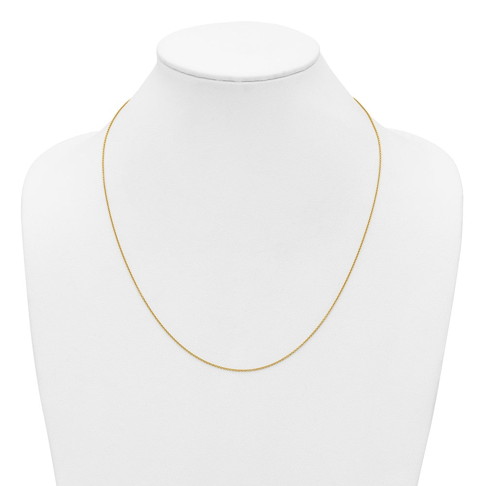 Alternate view of the 1/20 14K Gold Filled 1.2mm Adj. Hollow Cable Chain Necklace, 22 inch by The Black Bow Jewelry Co.