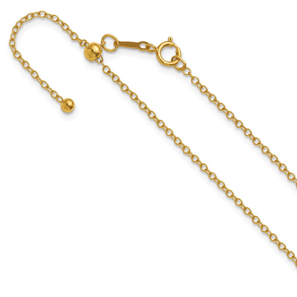 1/20 14K Gold Filled 1.7mm Adj. Hollow Cable Chain Necklace, 22 inch, Item C10908-22 by The Black Bow Jewelry Co.