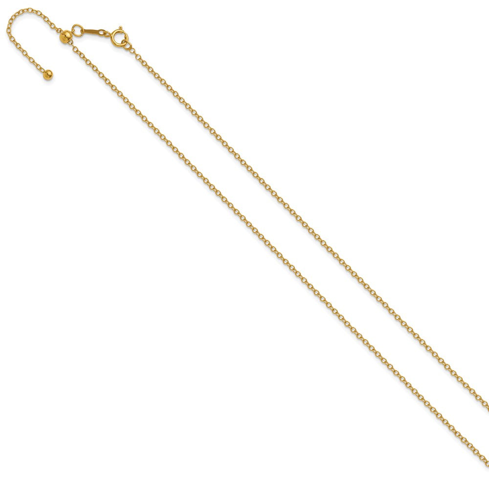 Alternate view of the 1/20 14K Gold Filled 1.7mm Adj. Hollow Cable Chain Necklace, 22 inch by The Black Bow Jewelry Co.