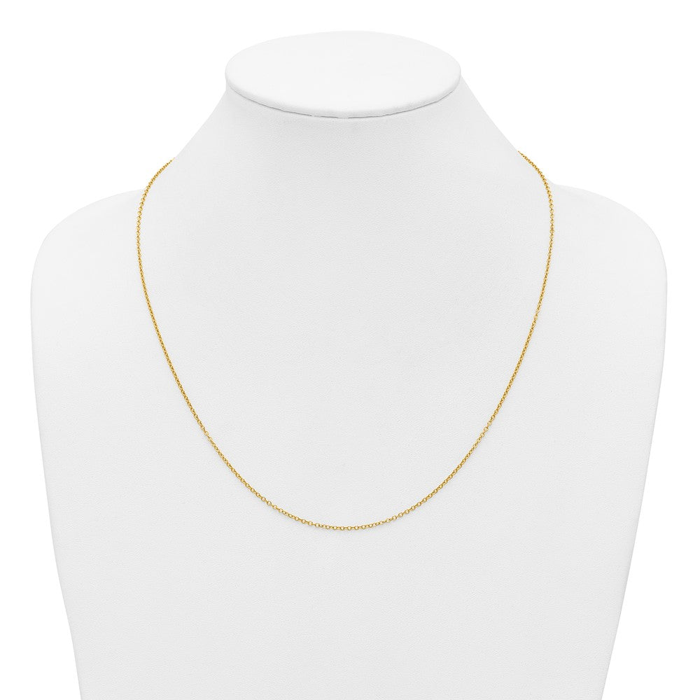 Alternate view of the 1/20 14K Gold Filled 1.7mm Adj. Hollow Cable Chain Necklace, 22 inch by The Black Bow Jewelry Co.