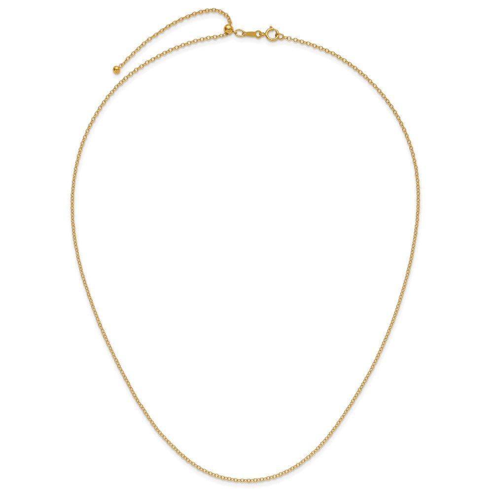 Alternate view of the 1/20 14K Gold Filled 1.7mm Adj. Hollow Cable Chain Necklace, 22 inch by The Black Bow Jewelry Co.