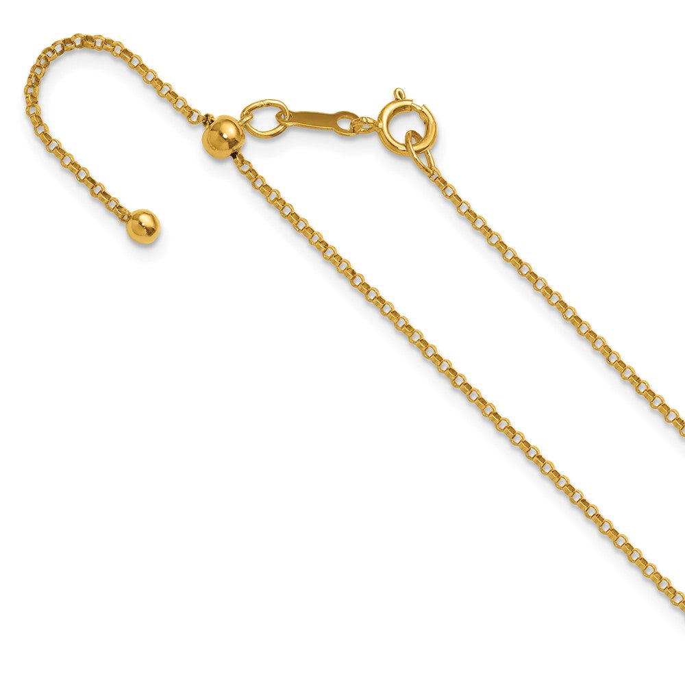 1/20 14K Gold Filled 1.3mm Adj. Hollow Rolo Chain Necklace, 22 Inch, Item C10909-22 by The Black Bow Jewelry Co.