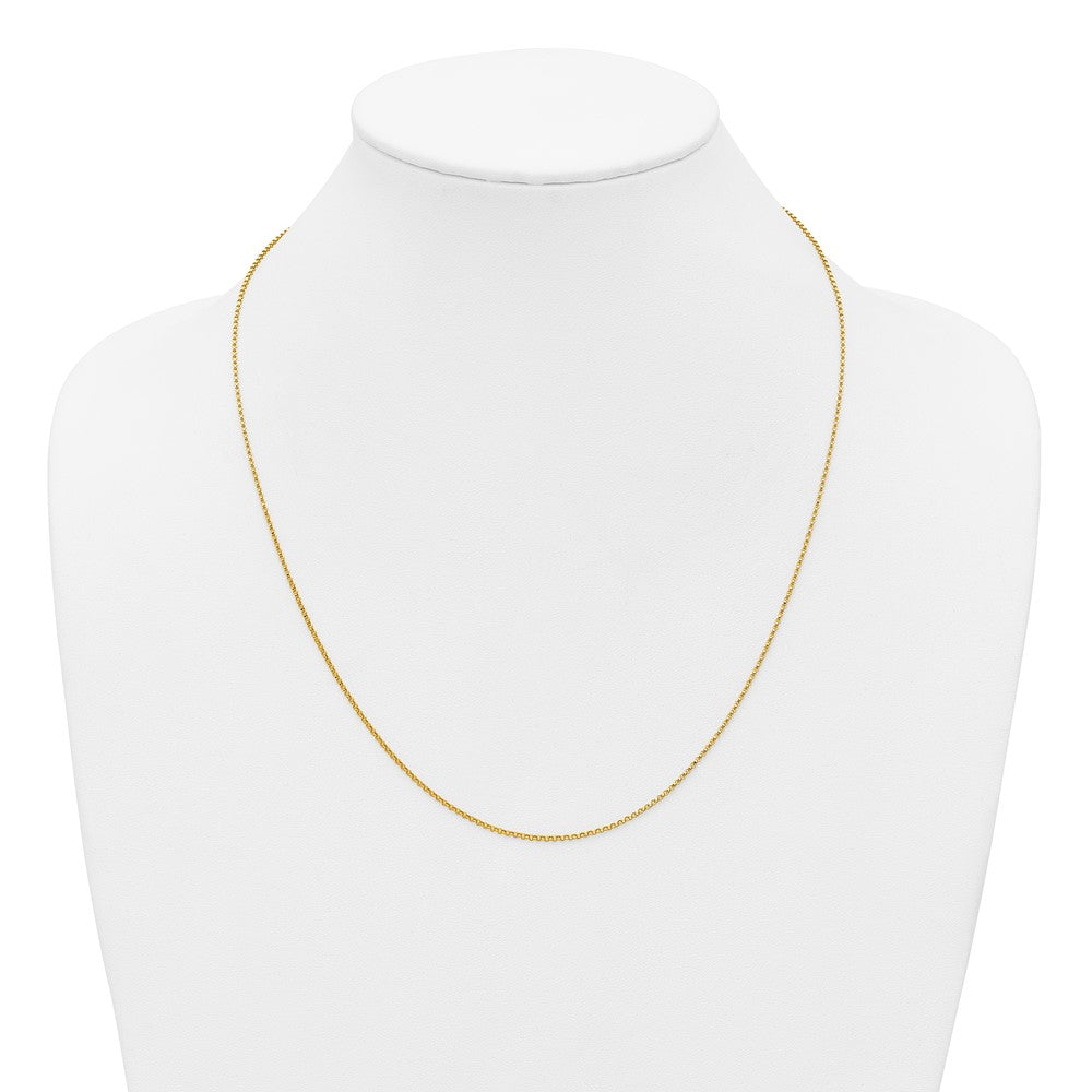 Alternate view of the 1/20 14K Gold Filled 1.3mm Adj. Hollow Rolo Chain Necklace, 22 Inch by The Black Bow Jewelry Co.