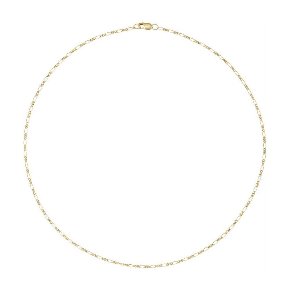 Alternate view of the 1/20 14K Yellow Gold Filled 1.5mm Solid Figaro Chain Necklace by The Black Bow Jewelry Co.