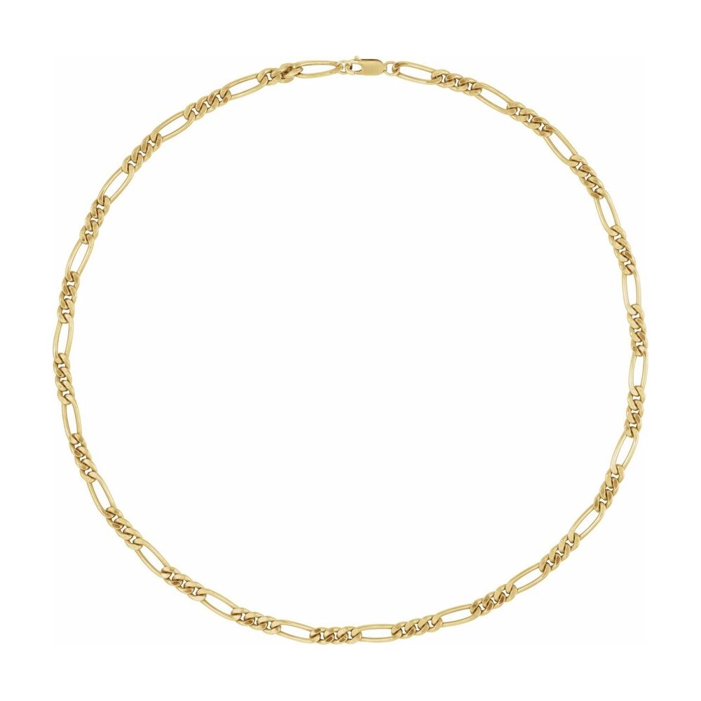 Alternate view of the 1/20 14K Yellow Gold Filled 5.2mm Solid Figaro Chain Necklace by The Black Bow Jewelry Co.