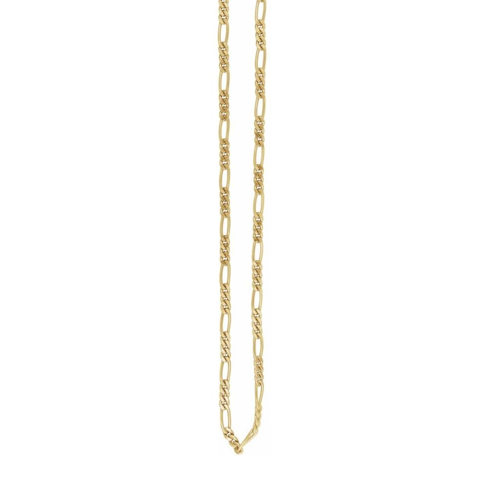 Alternate view of the 1/20 14K Yellow Gold Filled 5.2mm Solid Figaro Chain Necklace by The Black Bow Jewelry Co.