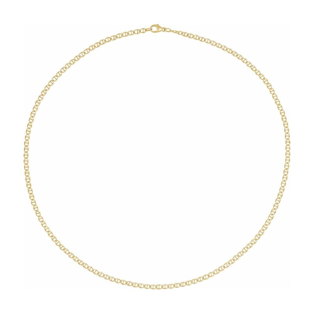 Alternate view of the 1/20 14K Yellow Gold Filled 2.6mm Anchor Chain Necklace by The Black Bow Jewelry Co.