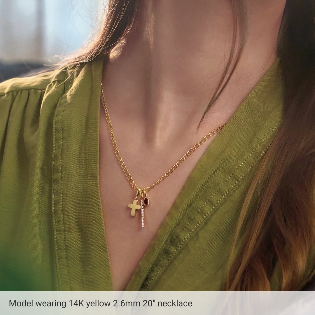 Alternate view of the 1/20 14K Yellow Gold Filled 2.6mm Anchor Chain Necklace by The Black Bow Jewelry Co.