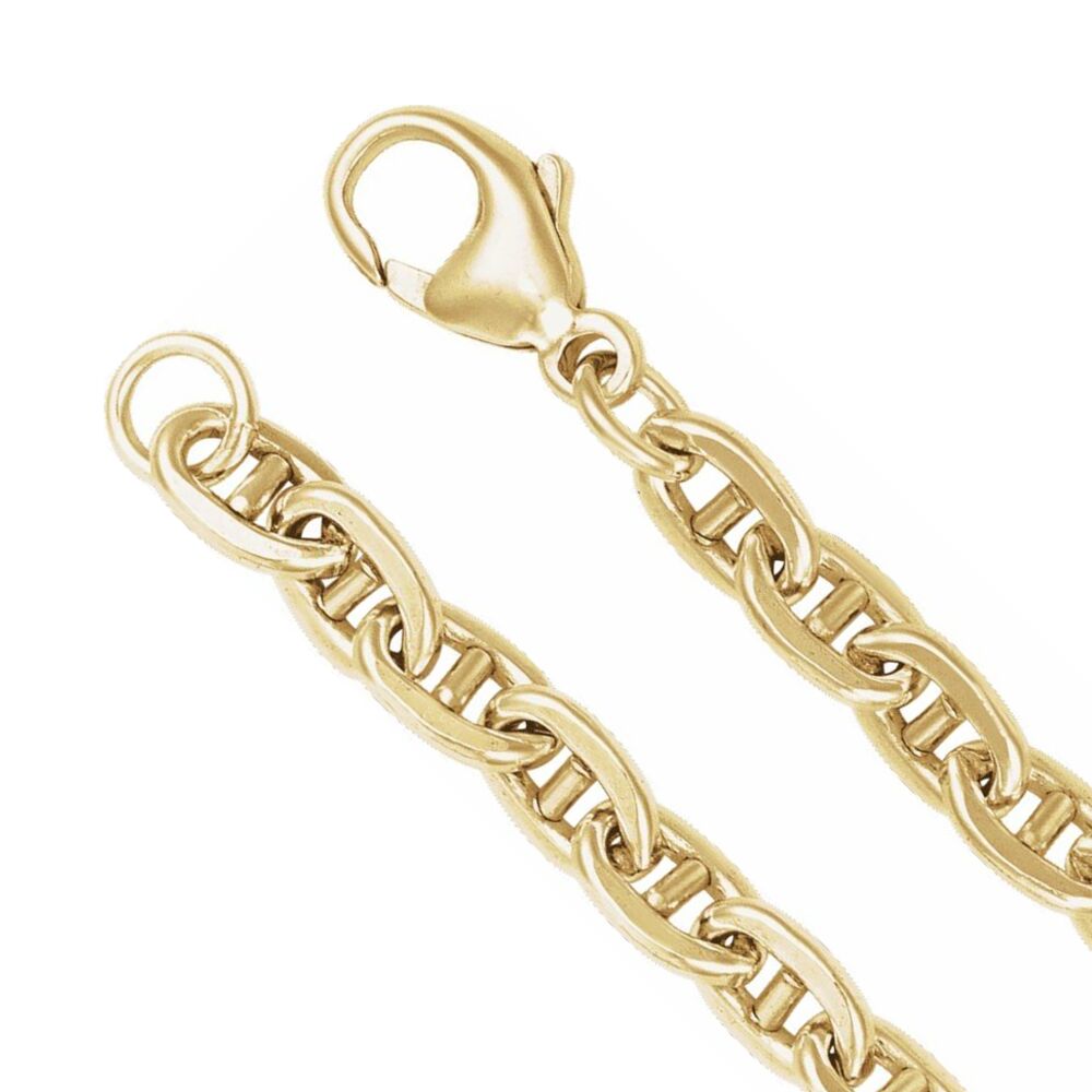1/20 14K Yellow Gold Filled 4.5mm Solid Cable Anchor Chain Necklace, Item C10917 by The Black Bow Jewelry Co.