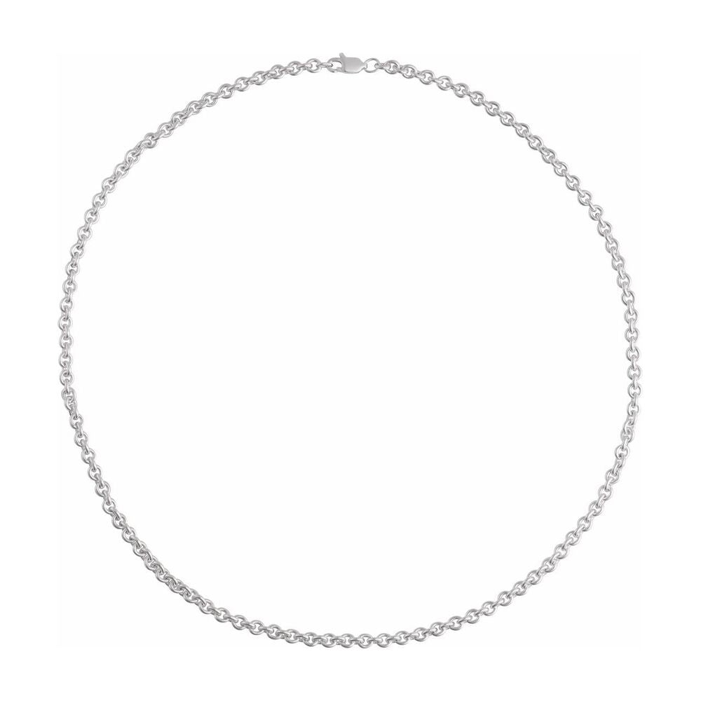 Alternate view of the Sterling Silver 4mm Solid Cable Chain Necklace by The Black Bow Jewelry Co.