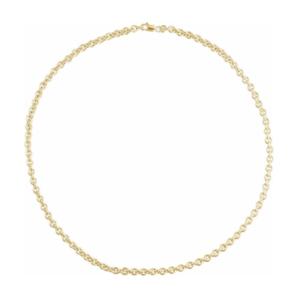 Alternate view of the 1/20 14K Yellow Gold Filled 4.4mm Solid Cable Chain Necklace by The Black Bow Jewelry Co.