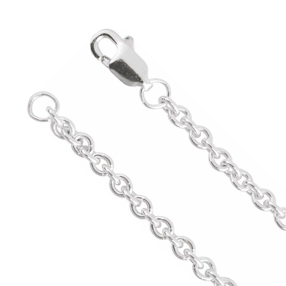 Sterling Silver 2.4mm Solid Cable Chain Necklace, Item C10925 by The Black Bow Jewelry Co.