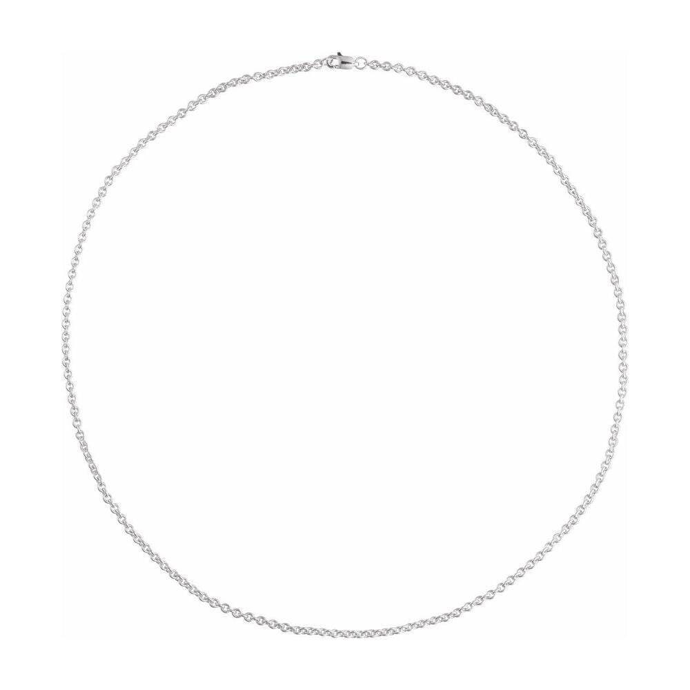 Alternate view of the Sterling Silver 2.4mm Solid Cable Chain Necklace by The Black Bow Jewelry Co.