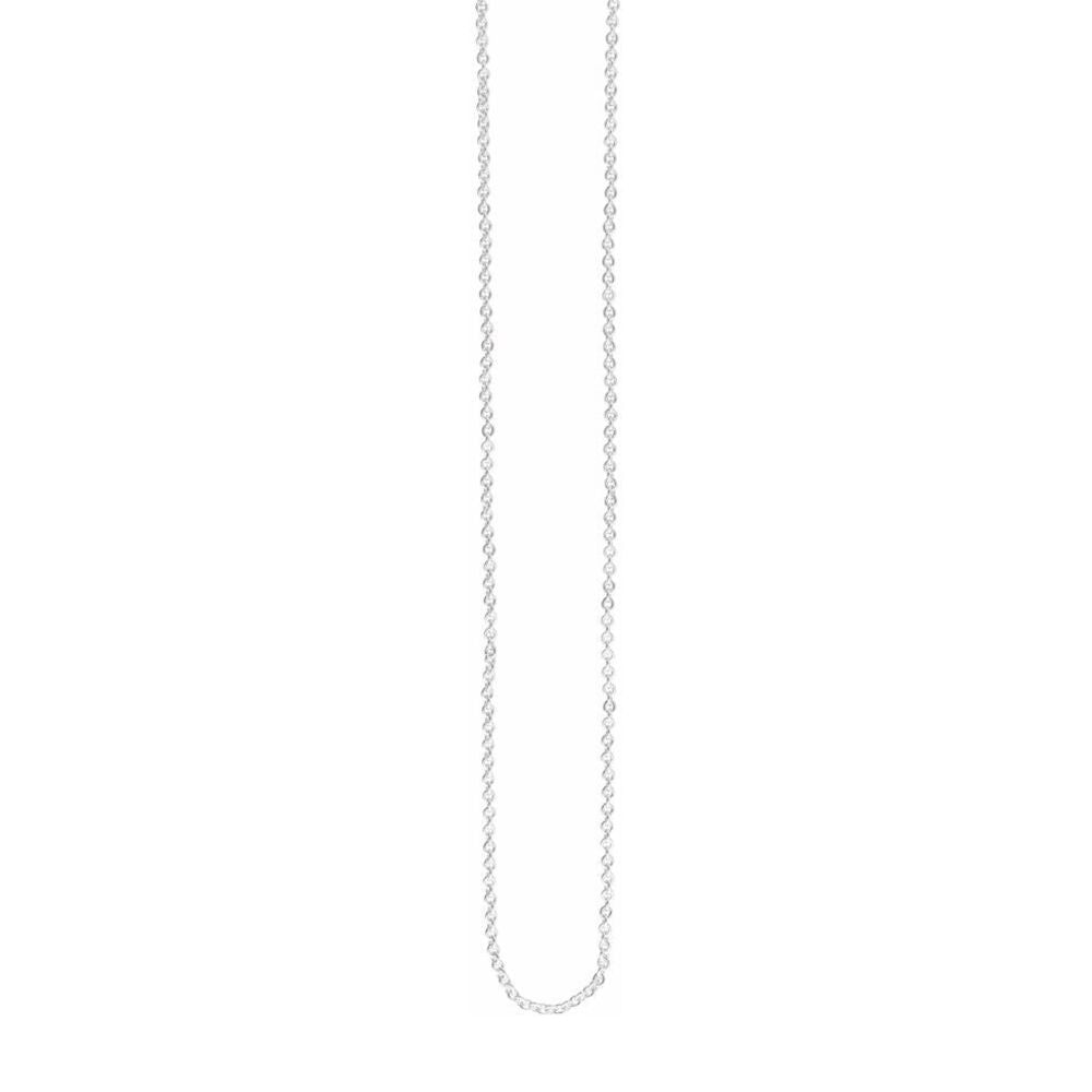 Alternate view of the Sterling Silver 2.4mm Solid Cable Chain Necklace by The Black Bow Jewelry Co.