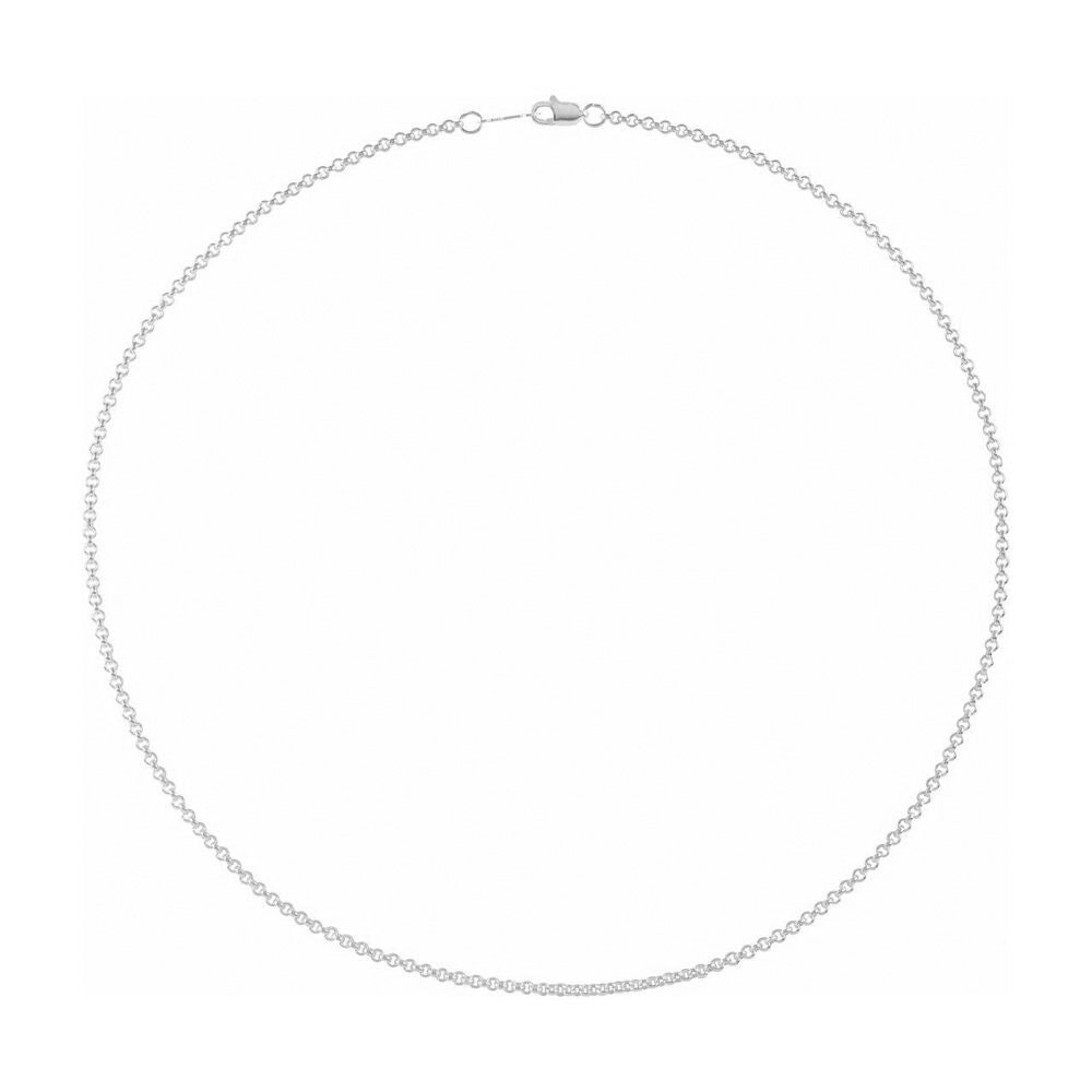 Alternate view of the Sterling Silver 1.75mm Solid Cable Chain Necklace by The Black Bow Jewelry Co.