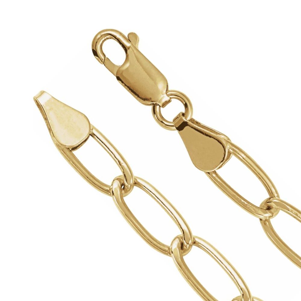 1/20 14K Yellow Gold Filled 5.7mm Solid Elongated Curb Chain Necklace, Item C10929 by The Black Bow Jewelry Co.