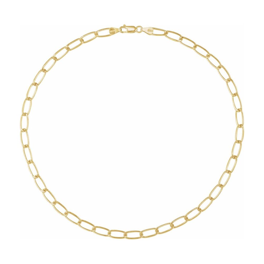 Alternate view of the 1/20 14K Yellow Gold Filled 5.7mm Solid Elongated Curb Chain Necklace by The Black Bow Jewelry Co.