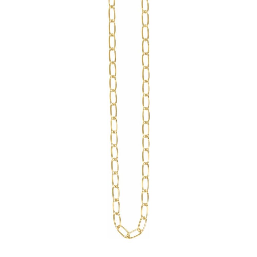 Alternate view of the 1/20 14K Yellow Gold Filled 5.7mm Solid Elongated Curb Chain Necklace by The Black Bow Jewelry Co.