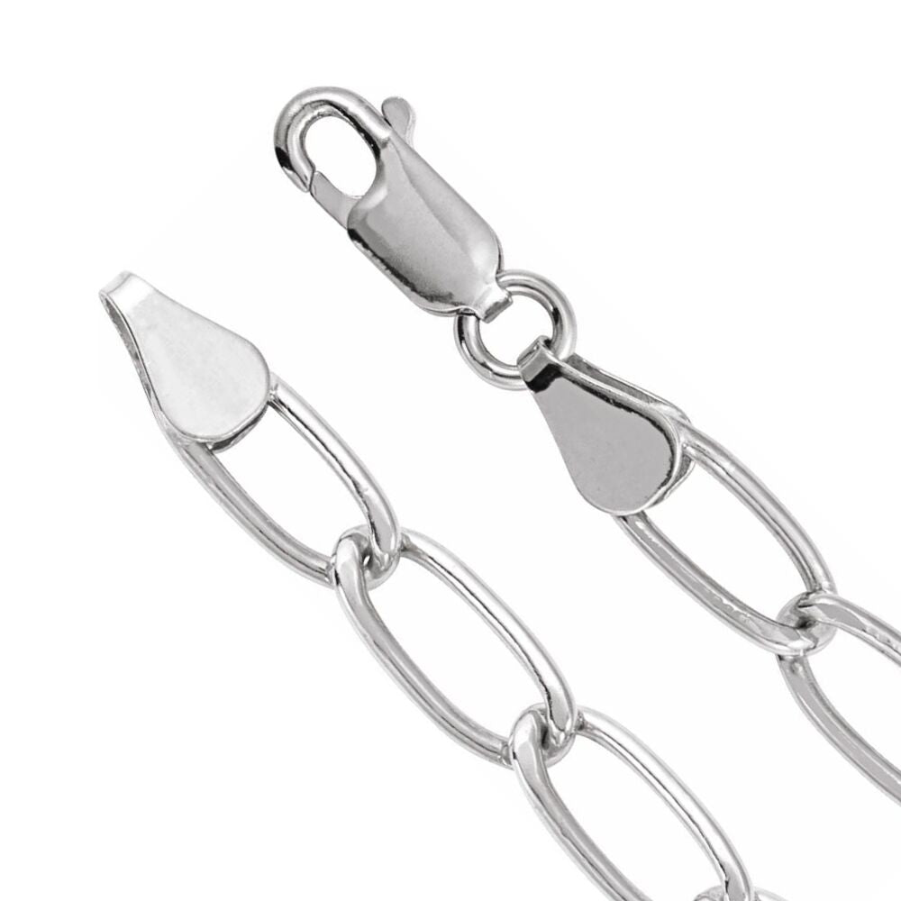 Sterling Silver 5.7mm Solid Elongated Curb Chain Necklace, Item C10930 by The Black Bow Jewelry Co.