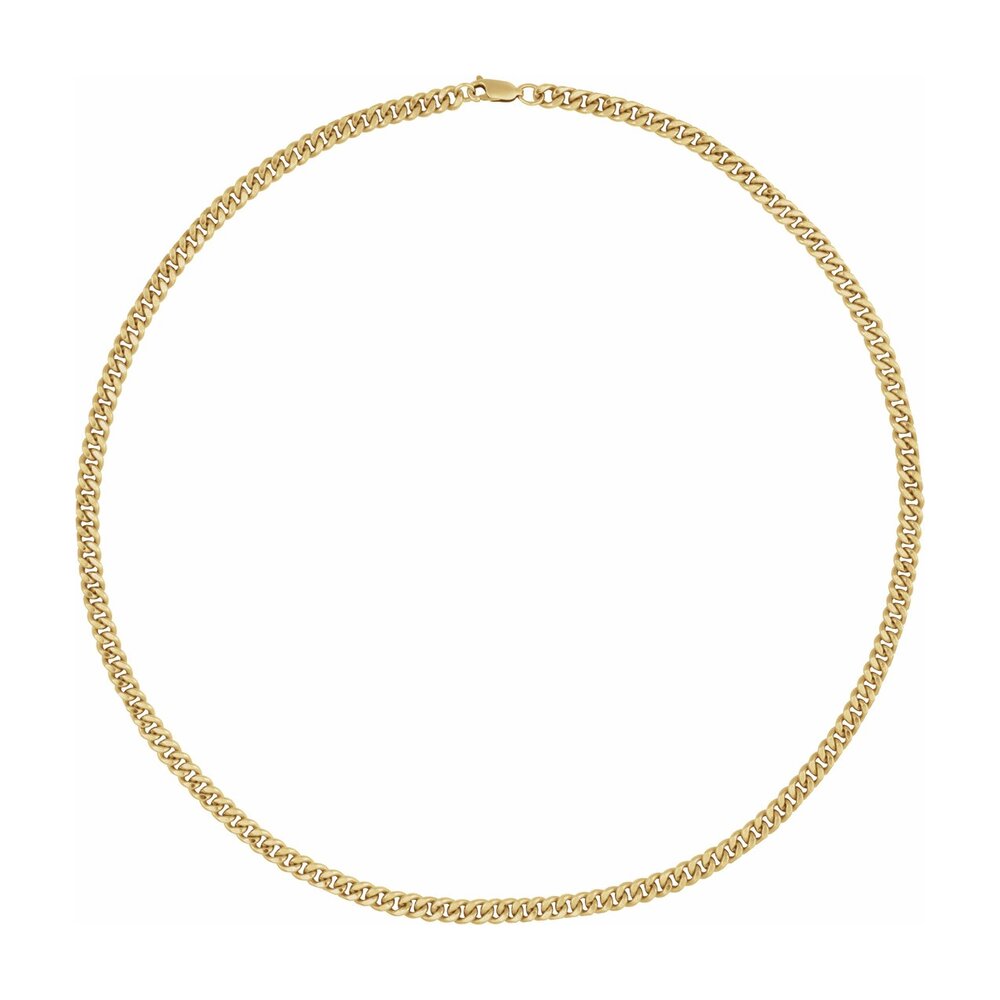 Alternate view of the 1/20 14K Yellow Gold Filled 4.8mm Solid Curb Chain Necklace by The Black Bow Jewelry Co.