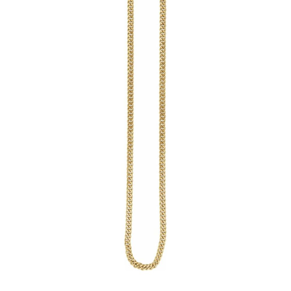 Alternate view of the 1/20 14K Yellow Gold Filled 4.8mm Solid Curb Chain Necklace by The Black Bow Jewelry Co.