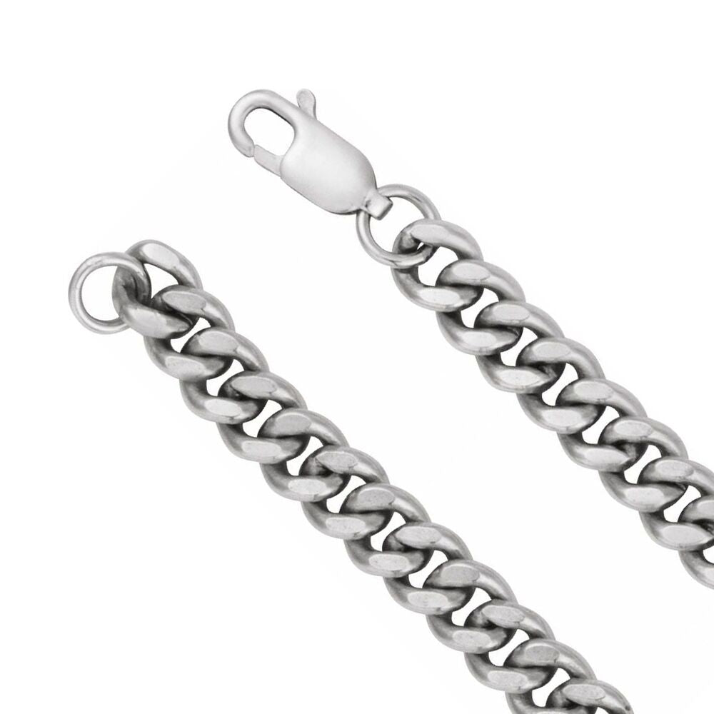 Sterling Silver 4.8mm Solid Curb Chain Necklace, Item C10932 by The Black Bow Jewelry Co.