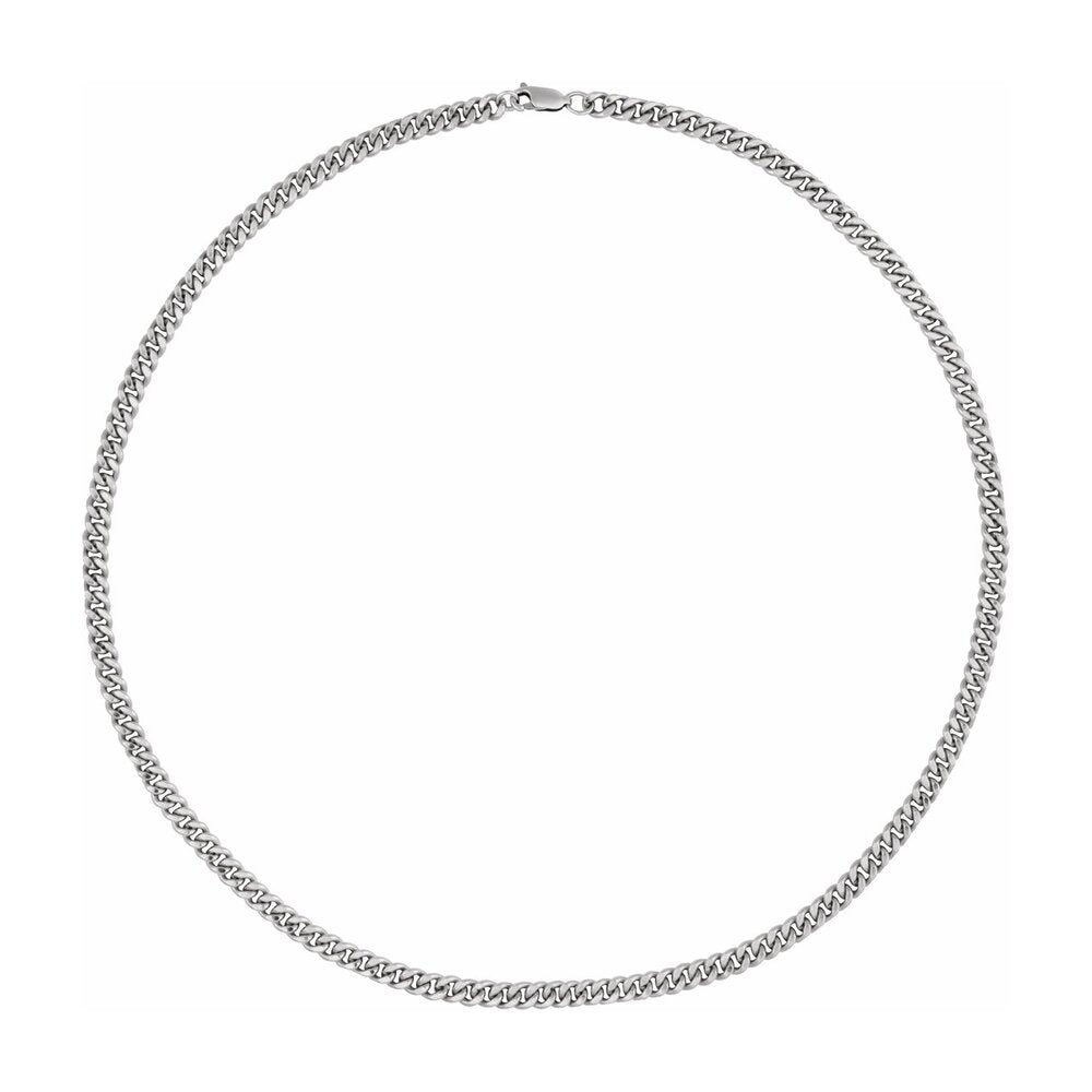 Alternate view of the Sterling Silver 4.8mm Solid Curb Chain Necklace by The Black Bow Jewelry Co.