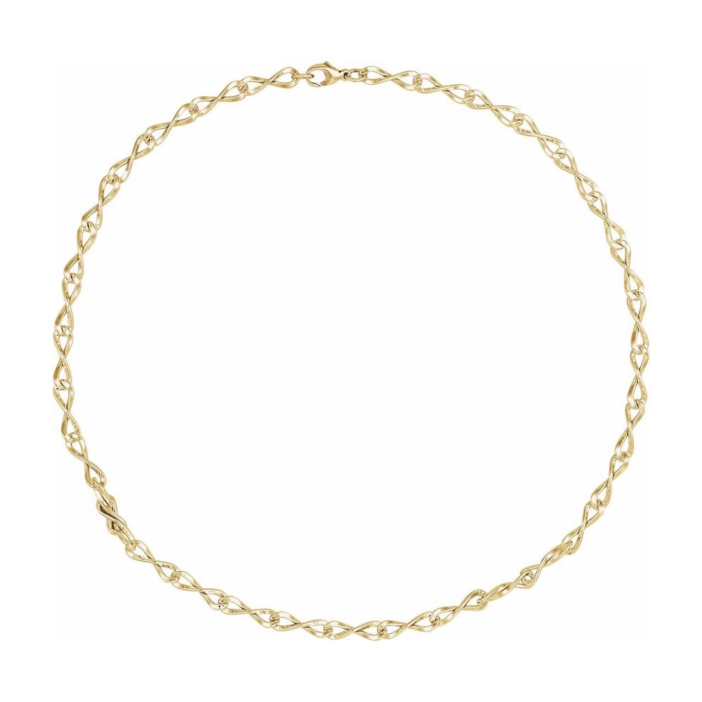 Alternate view of the 1/20 14K Yellow Gold Filled 5.5mm Solid Figure Eight Chain Necklace by The Black Bow Jewelry Co.