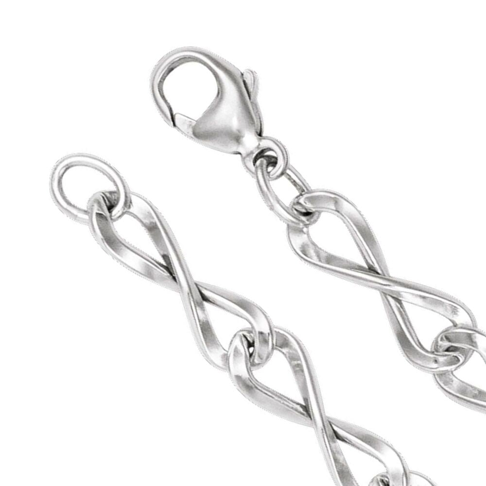 Sterling Silver Rhodium Plated 5.5mm Solid Figure Eight Chain Necklace, Item C10935 by The Black Bow Jewelry Co.