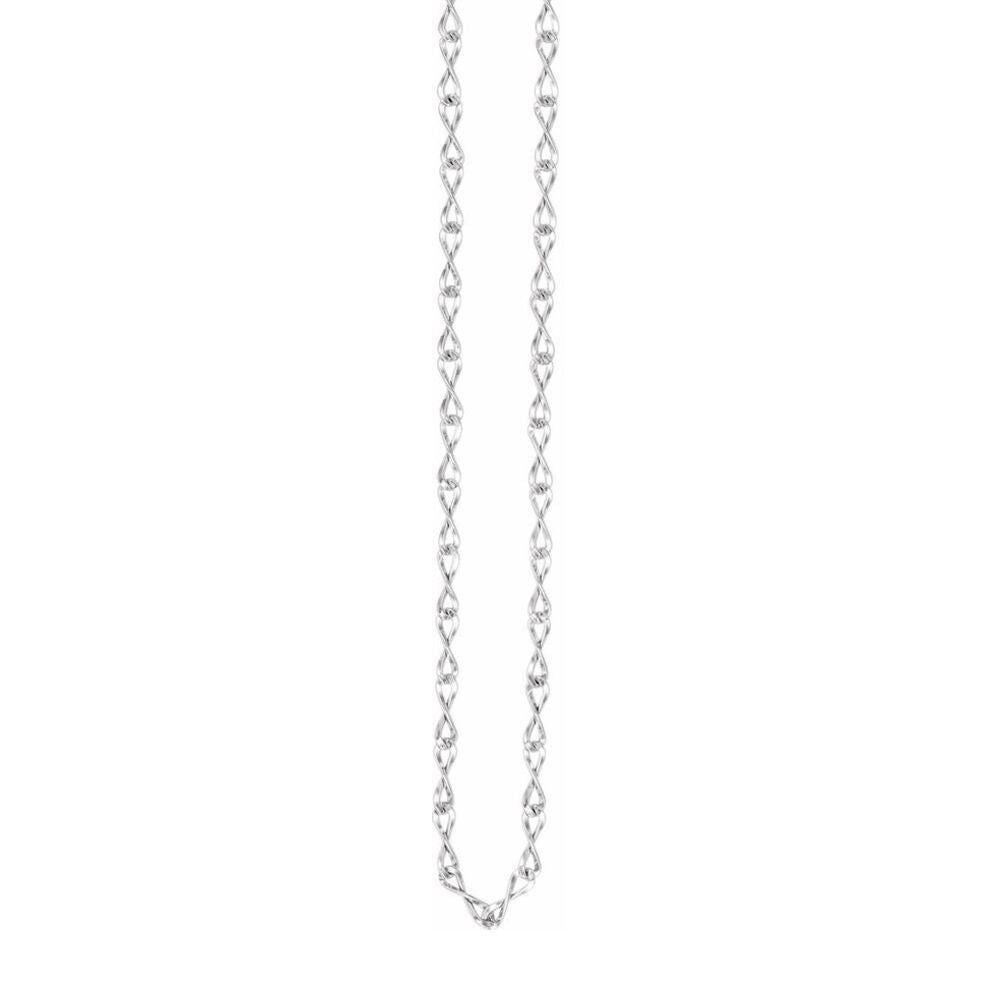 Alternate view of the Sterling Silver Rhodium Plated 5.5mm Solid Figure Eight Chain Necklace by The Black Bow Jewelry Co.