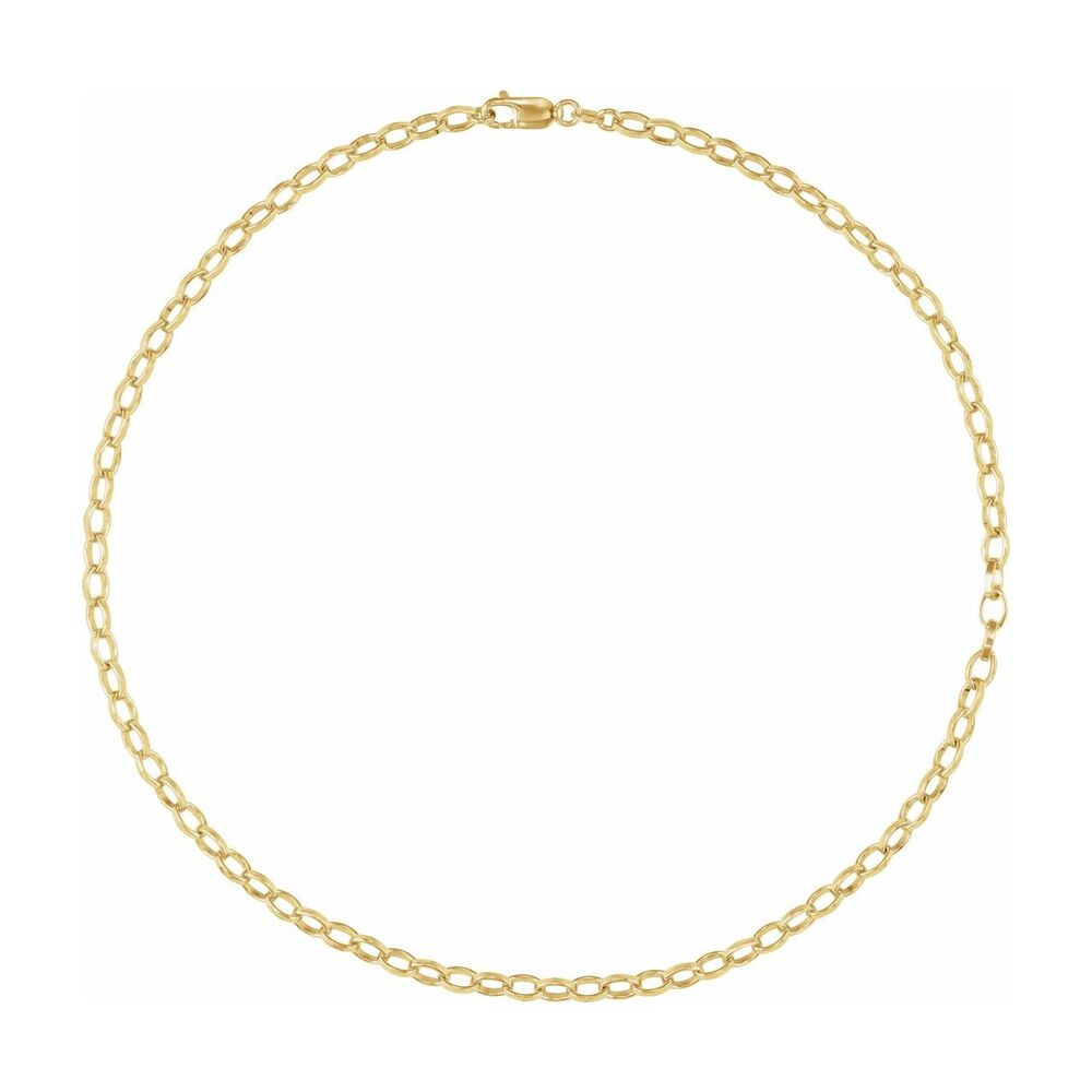 Alternate view of the 1/20 14K Yellow Gold Filled 5mm Solid Oval Rolo Chain Necklace by The Black Bow Jewelry Co.