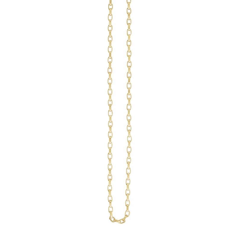 Alternate view of the 1/20 14K Yellow Gold Filled 4mm Solid Oval Rolo Chain Necklace by The Black Bow Jewelry Co.