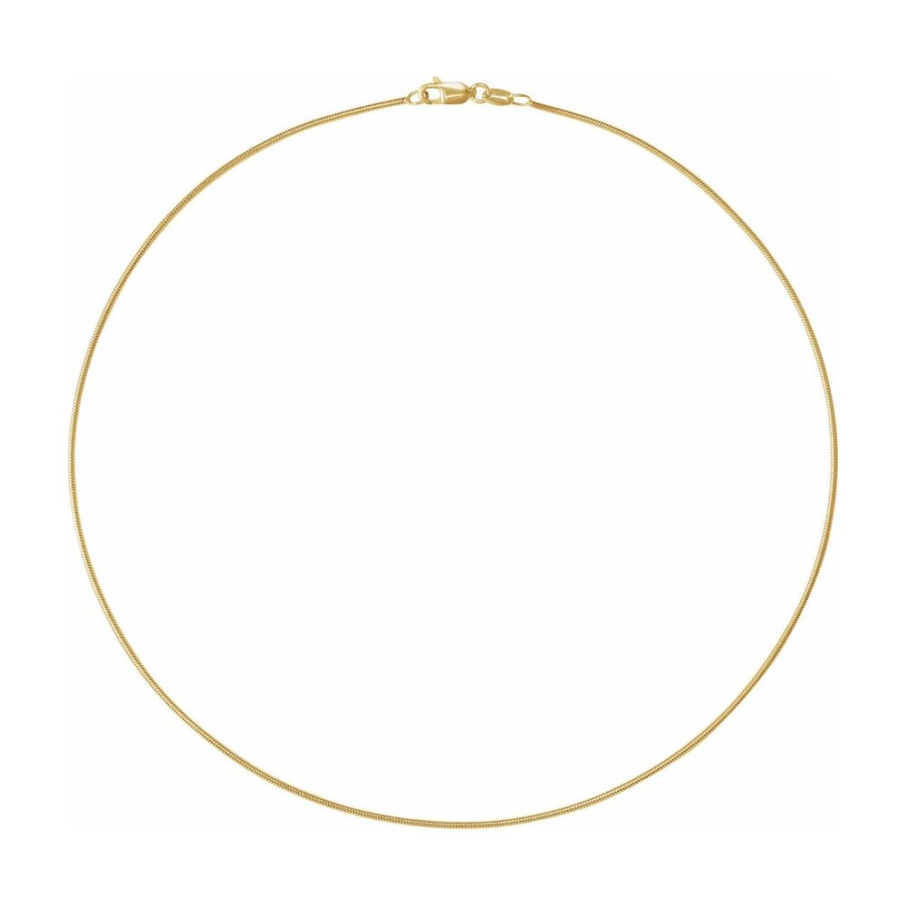 Alternate view of the 1/20 14K Yellow Gold Filled 1.2mm Round Snake Chain Necklace by The Black Bow Jewelry Co.