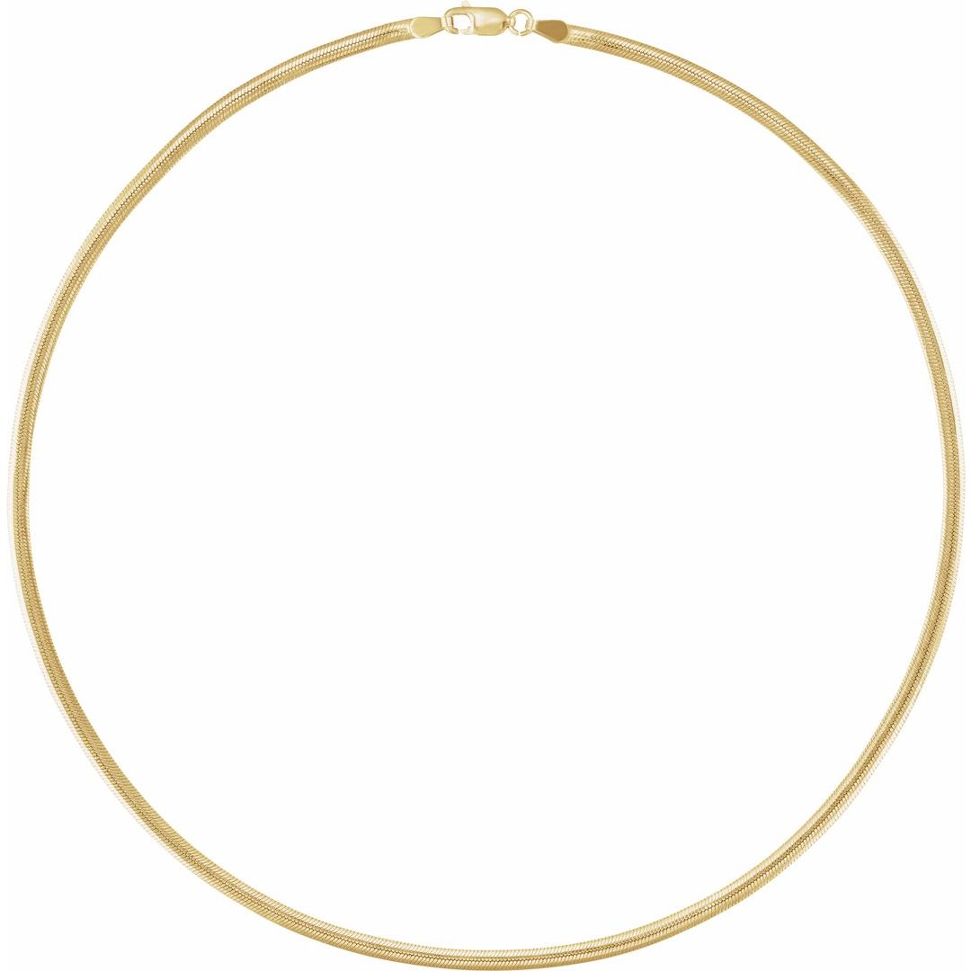 Alternate view of the 1/20 14K Yellow Gold Filled 3mm Flat Oval Snake Chain Necklace by The Black Bow Jewelry Co.