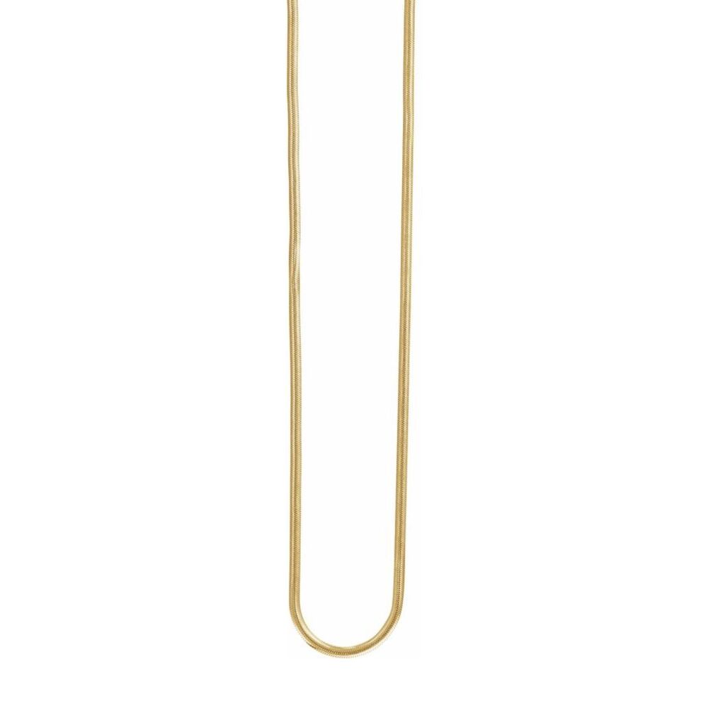Alternate view of the 1/20 14K Yellow Gold Filled 3mm Flat Oval Snake Chain Necklace by The Black Bow Jewelry Co.