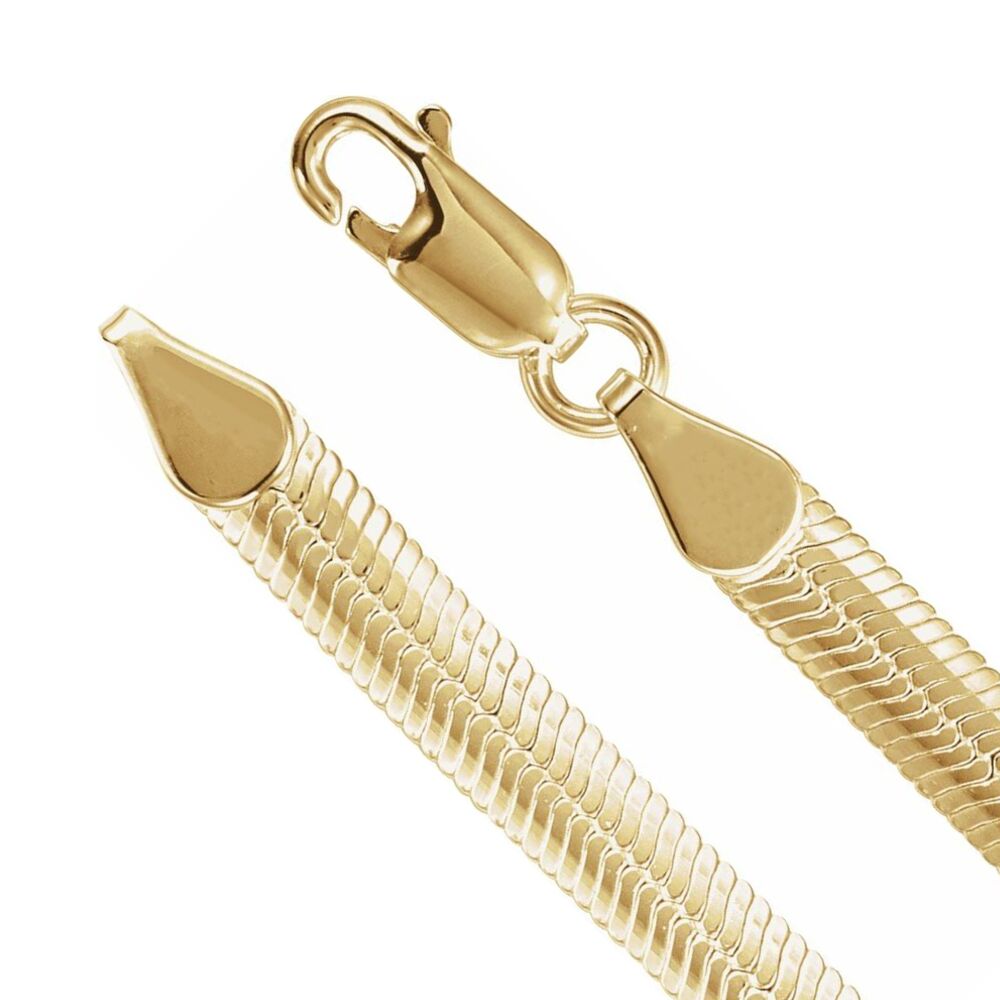 1/20 14K Yellow Gold Filled 4.8mm Flat Oval Snake Chain Necklace, Item C10945 by The Black Bow Jewelry Co.