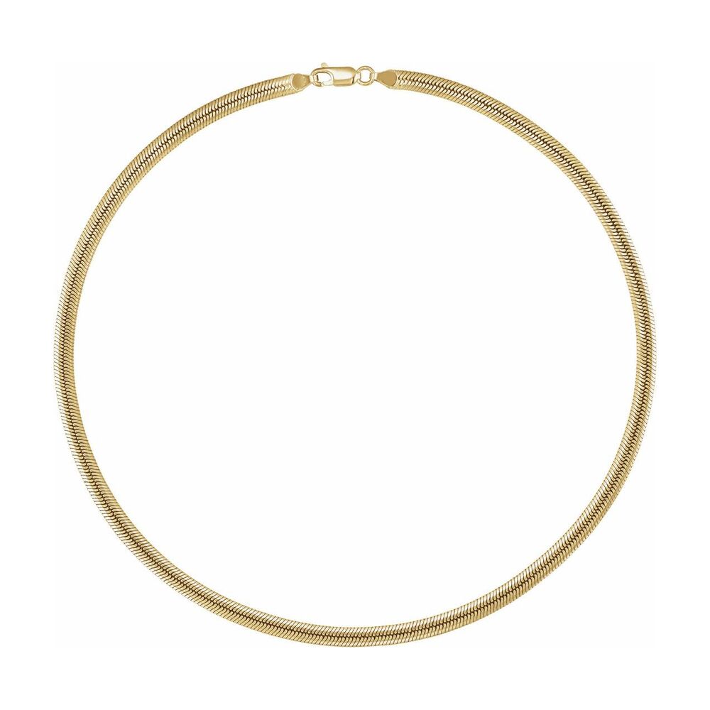 Alternate view of the 1/20 14K Yellow Gold Filled 4.8mm Flat Oval Snake Chain Necklace by The Black Bow Jewelry Co.