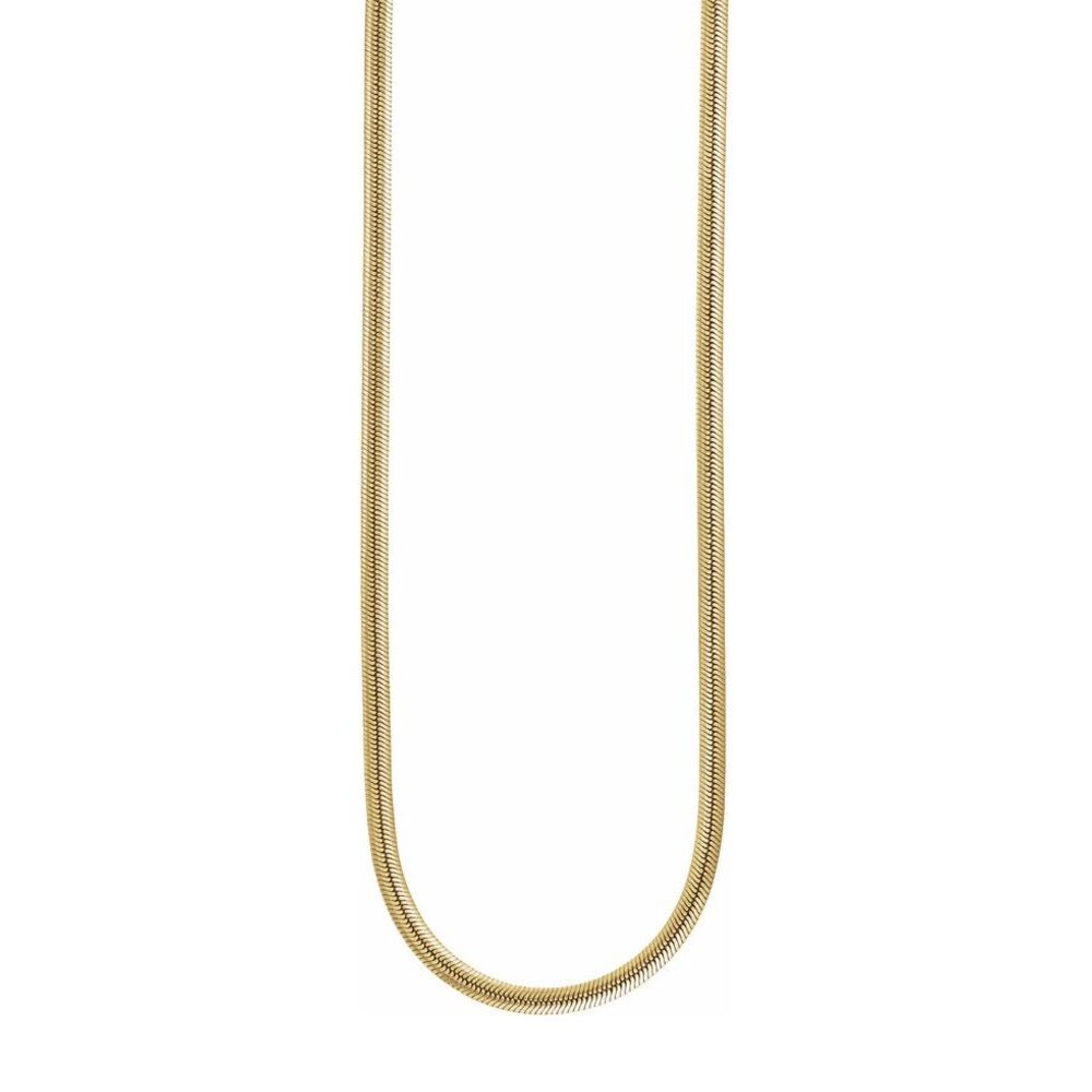 Alternate view of the 1/20 14K Yellow Gold Filled 4.8mm Flat Oval Snake Chain Necklace by The Black Bow Jewelry Co.