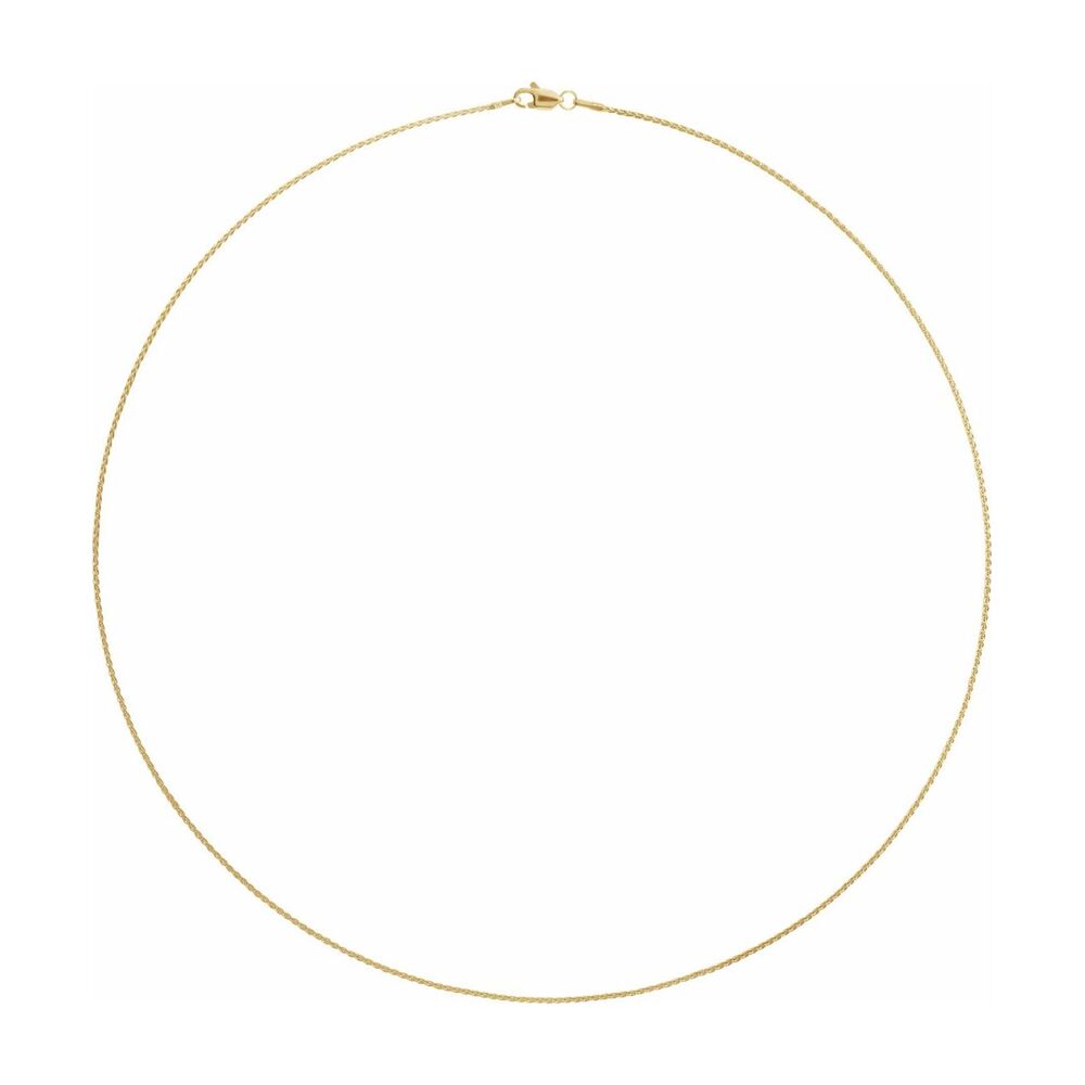 Alternate view of the 1/20 14K Yellow Gold Filled 1.5mm Wheat Chain Necklace by The Black Bow Jewelry Co.