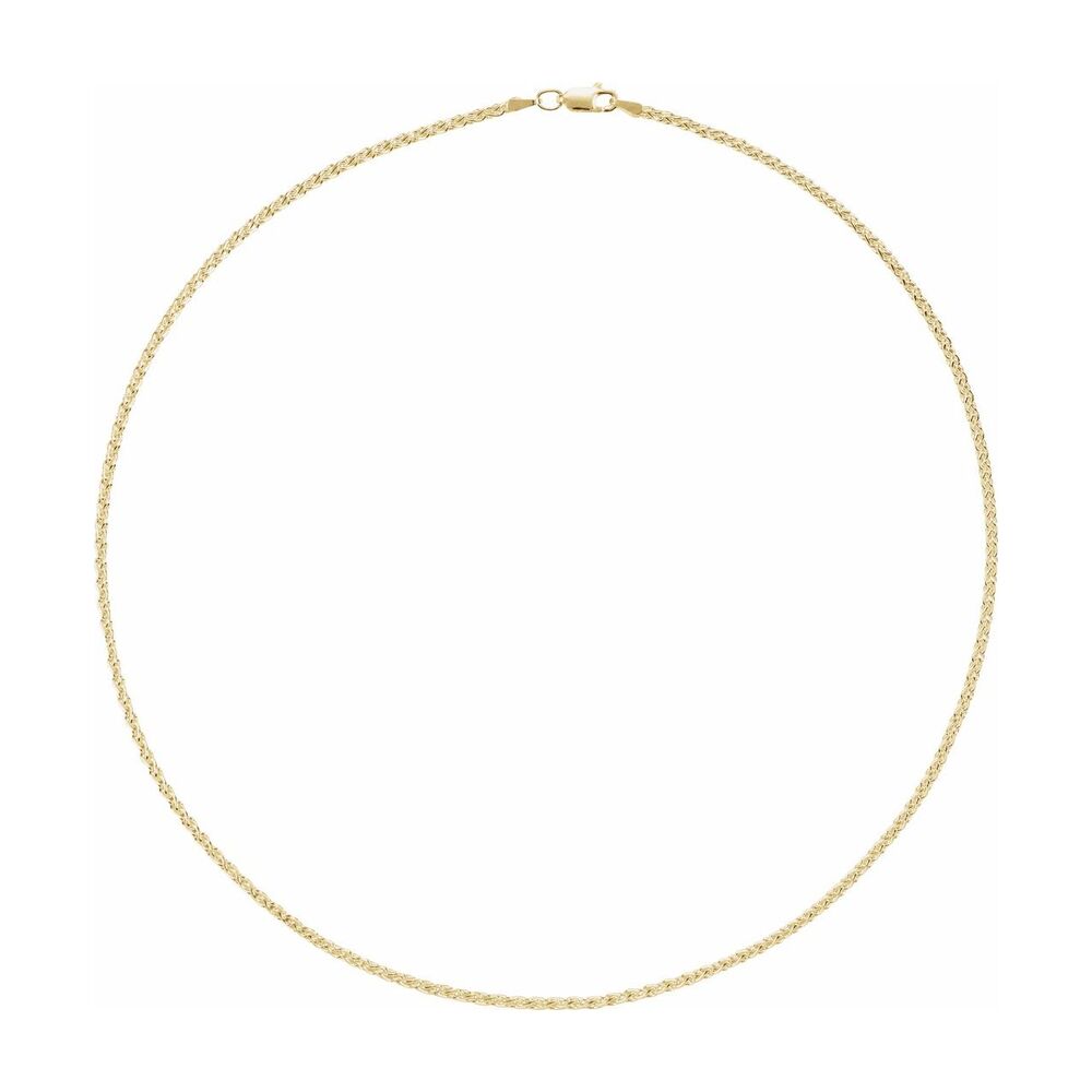 Alternate view of the 1/20 14K Yellow Gold Filled 2.25mm Wheat Chain Necklace by The Black Bow Jewelry Co.