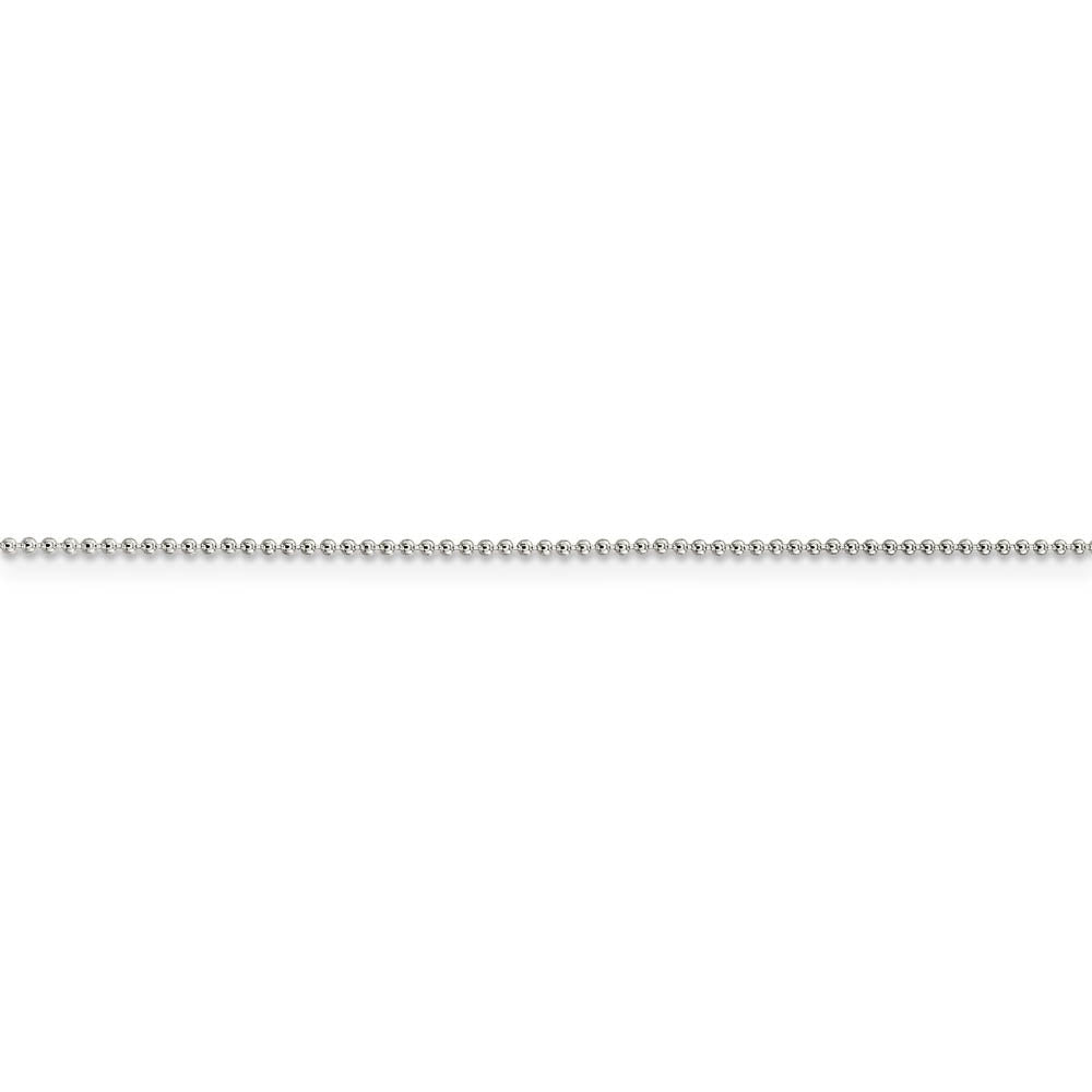 Alternate view of the 1 mm, Sterling Silver, Beaded Chain Anklet - 10 inch by The Black Bow Jewelry Co.