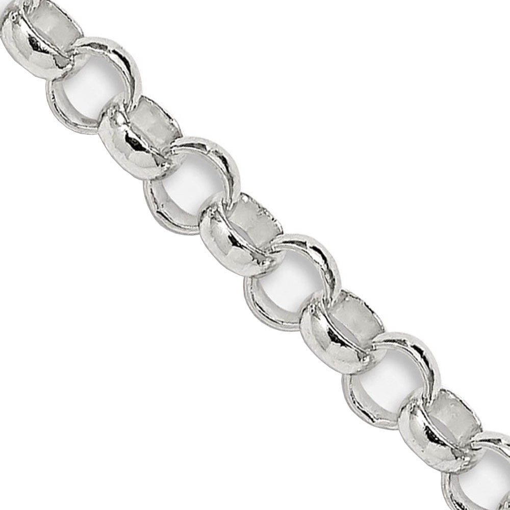 Solid Sterling Silver 3.5mm Rolo Chain - Italian Made Necklace, Bracelet, Anklet