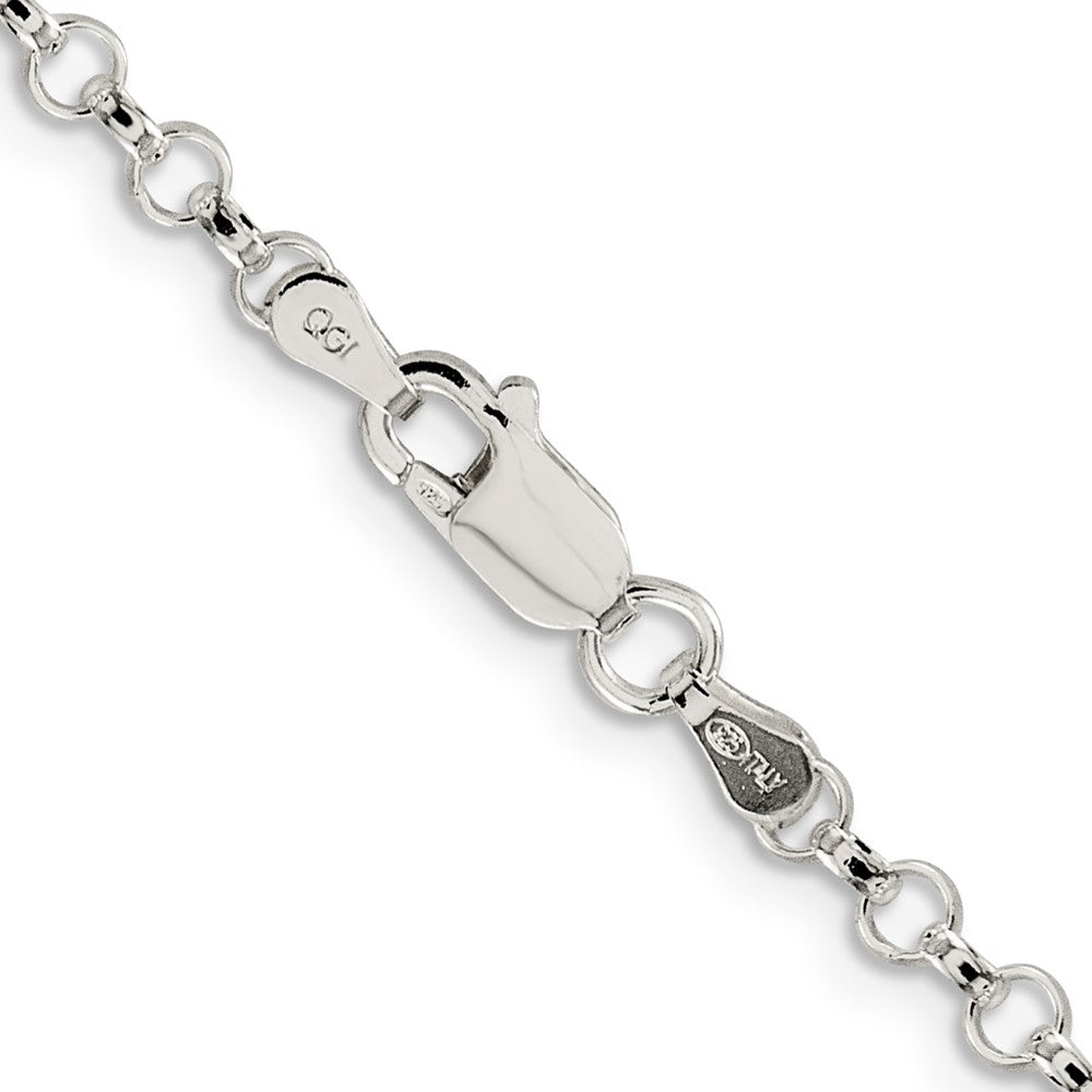 Alternate view of the 3mm Sterling Silver Solid Rolo Chain Necklace by The Black Bow Jewelry Co.