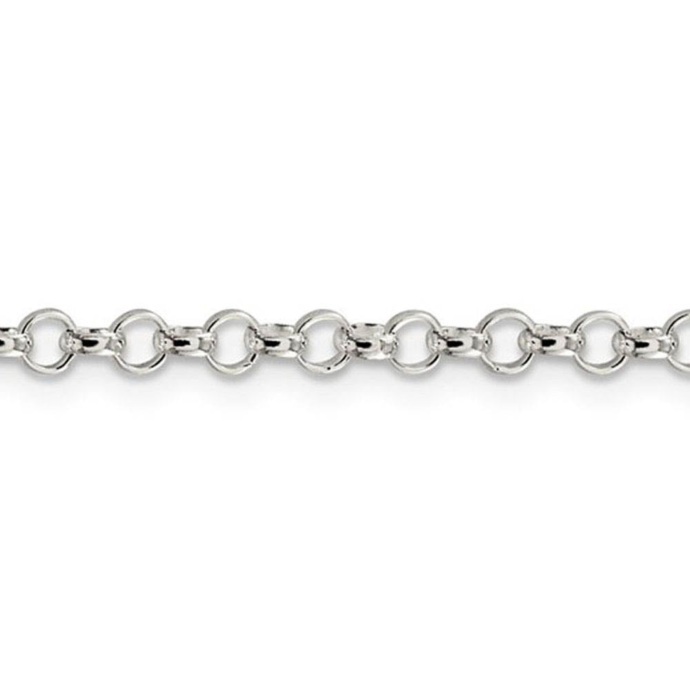 Alternate view of the 3mm Sterling Silver Solid Rolo Chain Bracelet by The Black Bow Jewelry Co.