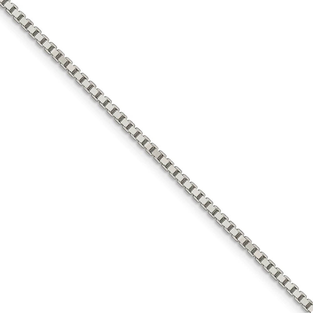 1.75mm Sterling Silver, Box Chain Necklace, Item C8027 by The Black Bow Jewelry Co.