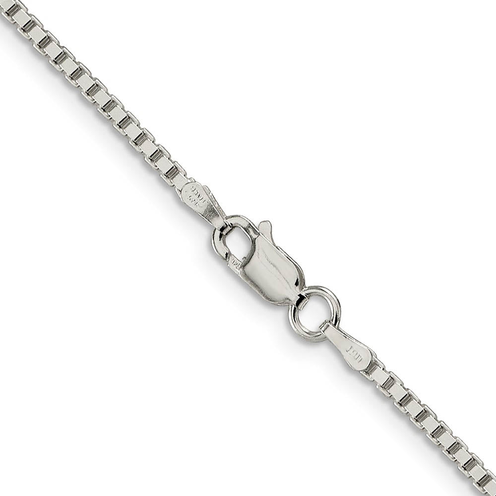 Alternate view of the 1.75mm Sterling Silver, Box Chain Necklace by The Black Bow Jewelry Co.