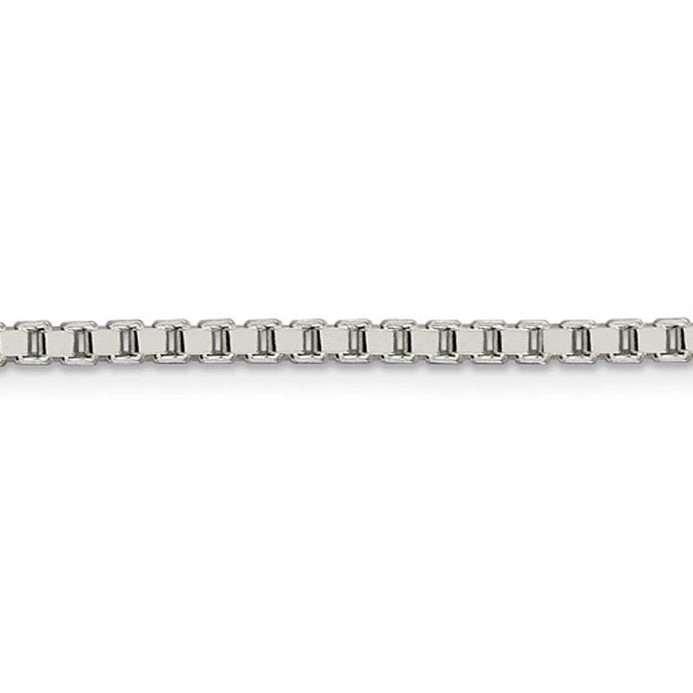 Alternate view of the 2.5mm Sterling Silver, Solid Box Chain Necklace by The Black Bow Jewelry Co.